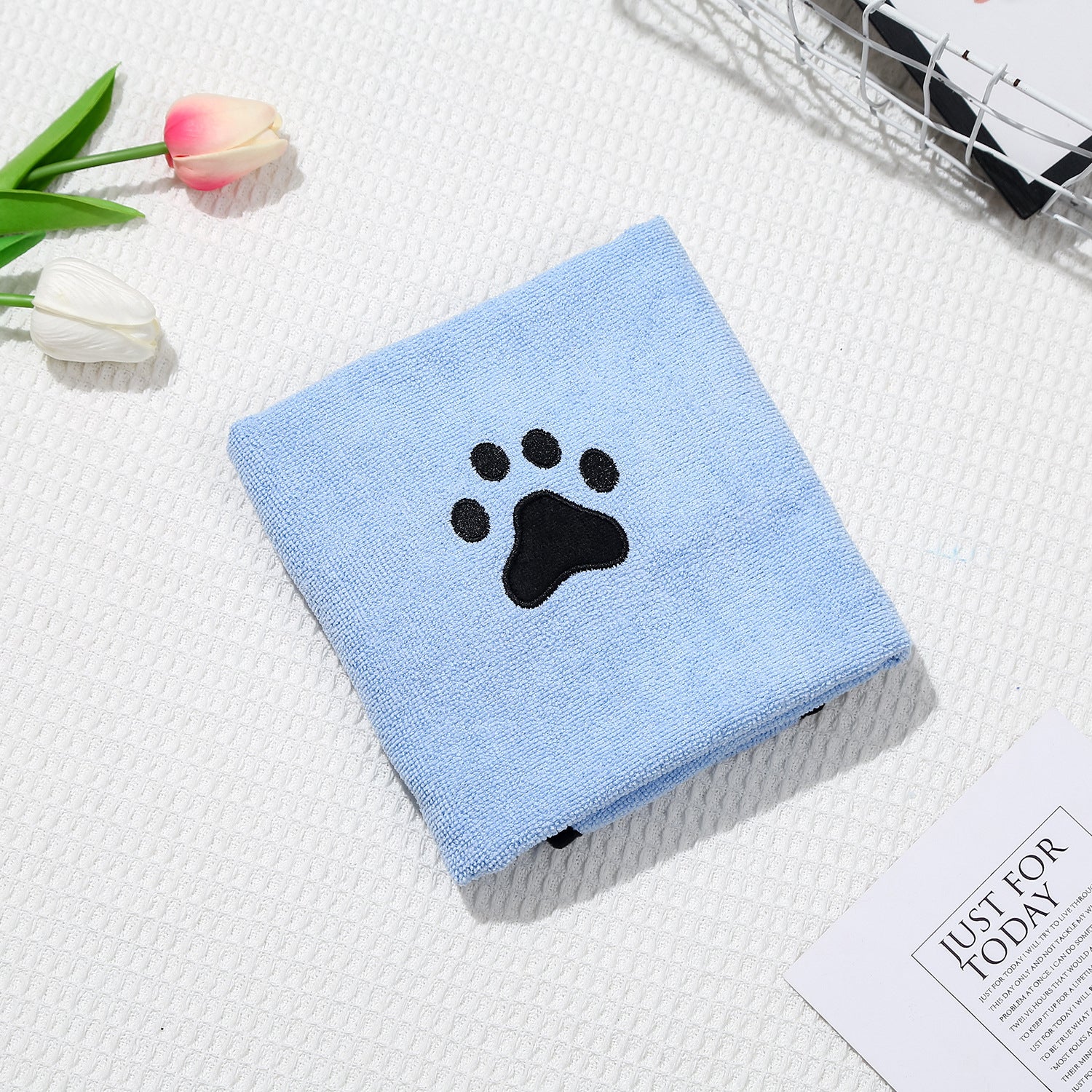 Serviette de Bain pour Chien et Chat Séchage Rapide Douce Absorbante en Polaire Corail