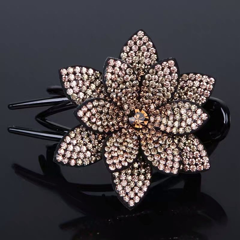 Water Diamond Temperament Flower Back Spoon Hairpin