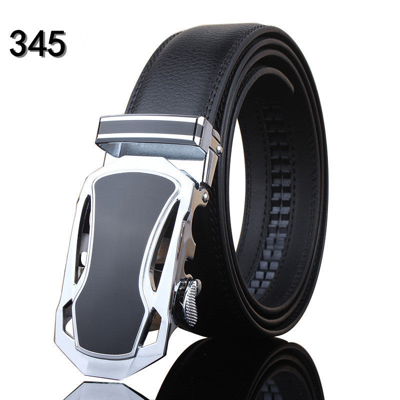 Men's belt leather automatic buckle Leopard pure leather belt