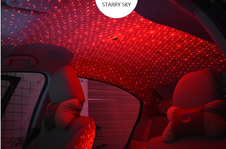 Car interior modification car ceiling lamp armrest box starry meteor lamp starry projection spotlight