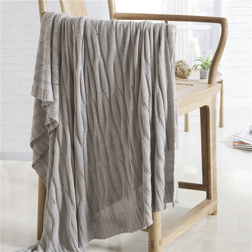 Couverture tricotée en fibre de bambou
