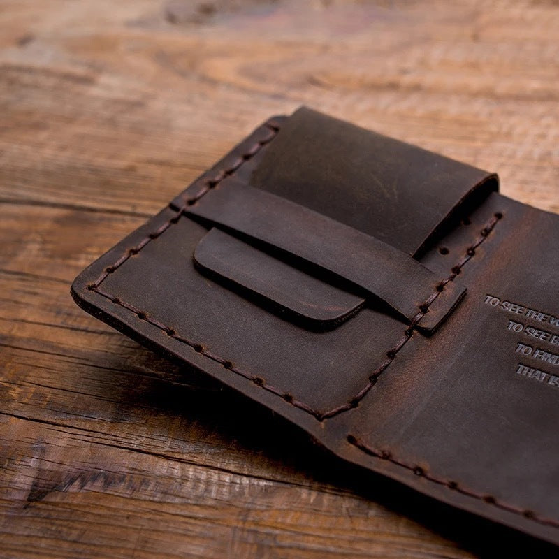 Personalized Retro Day Dreamer Horse Leather Wallet