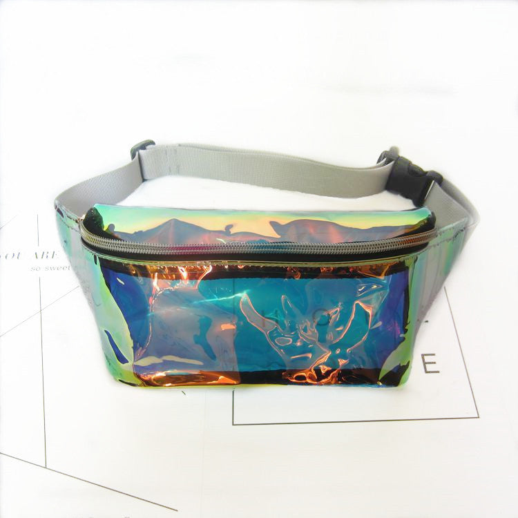 Laser transparent waist bag beach bag women's Messenger bag sports running multi-function cashier chest bag