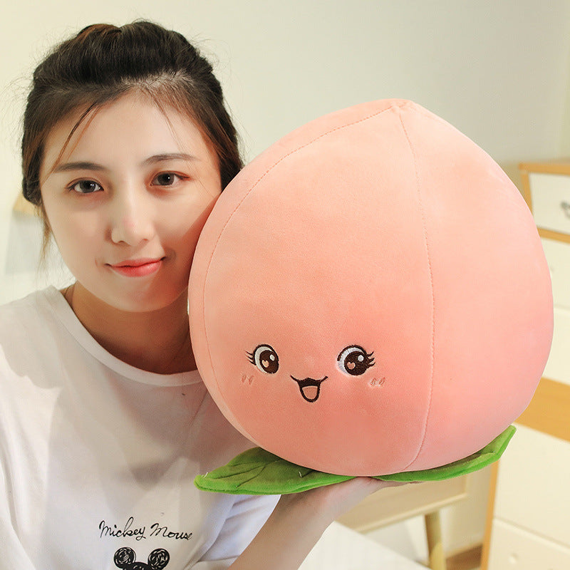 Joli Oreiller en Peluche Fruits Pêche