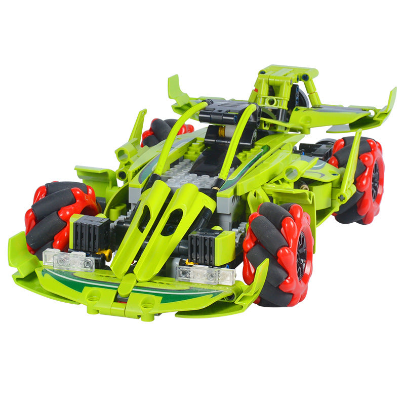 Children's assembled racing model building block toy