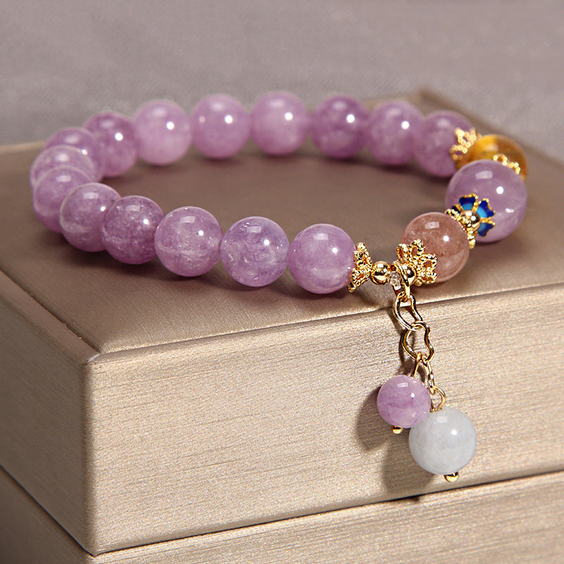 Natural Amethyst Bracelet Female Ins Niche Design