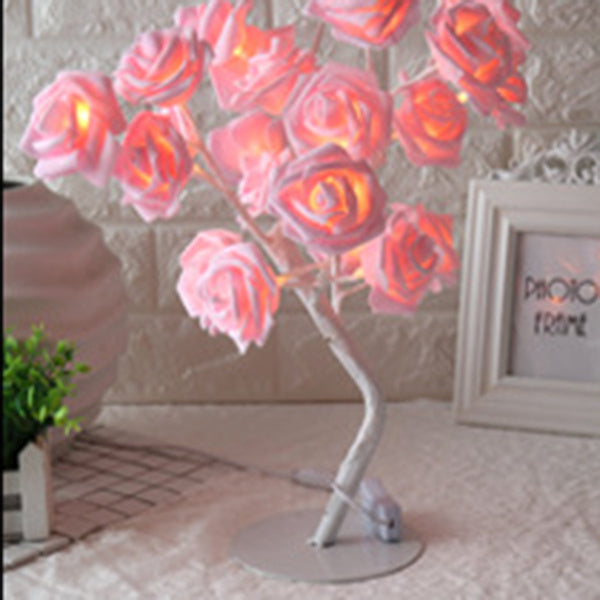 Guirlande LED fleurie rose ou arbre lumineux LED rose