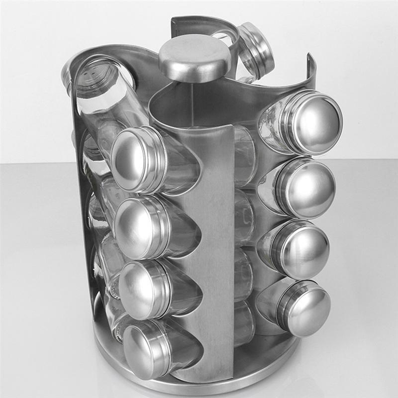 Bouteille d'assaisonnement rotative en acier inoxydable