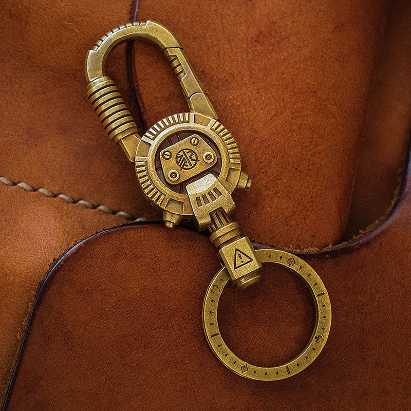 Pure Brass Mechanical Retro Steampunk Keychain Bag Pendant