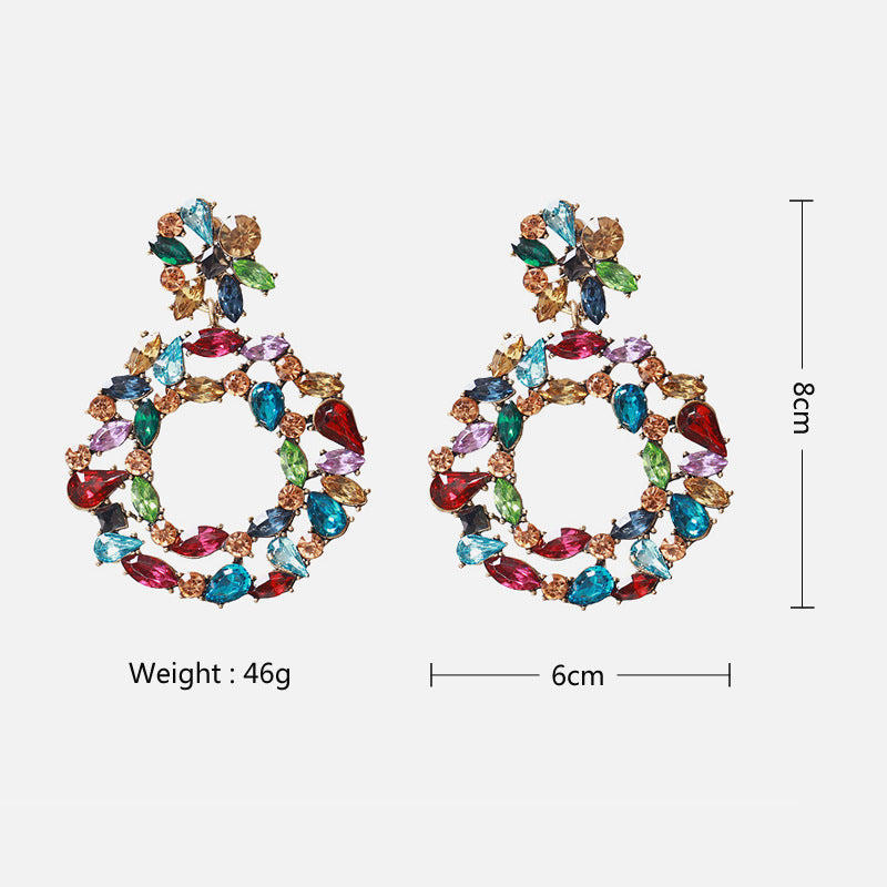 Retro European And American Big Brand Exaggerated Circle Earrings