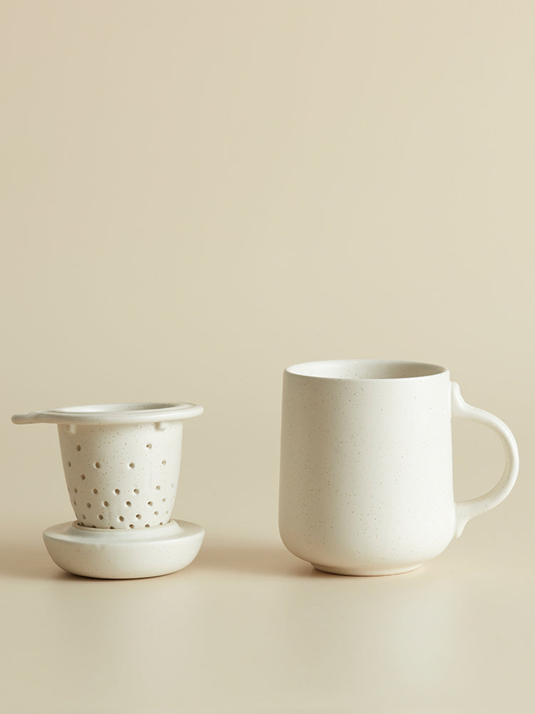 Household Filter Ceramic Tea Cup Set With Lid