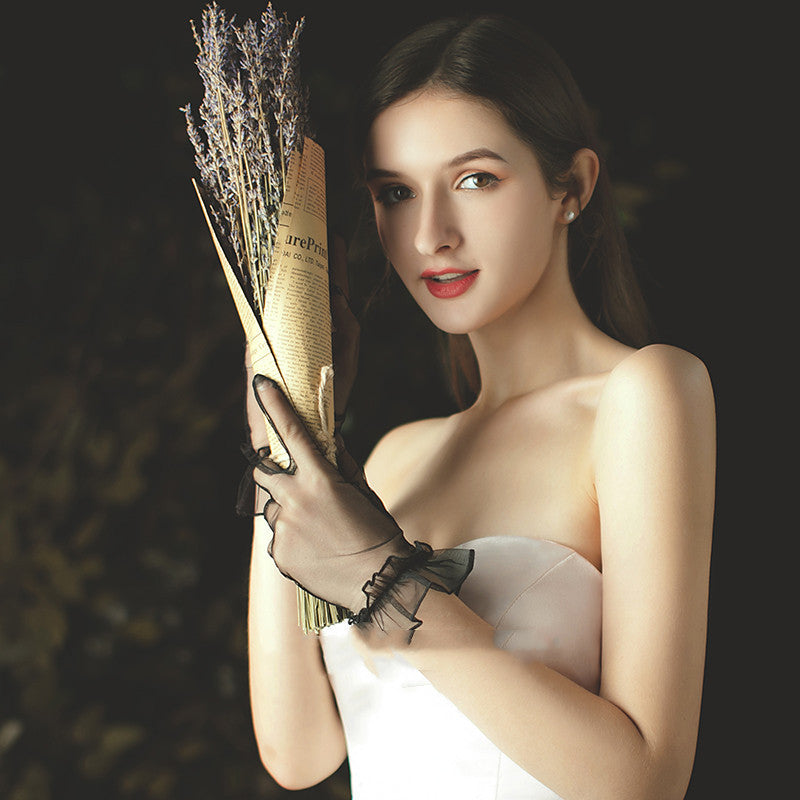 Robe de mariée de soirée Gants Volants