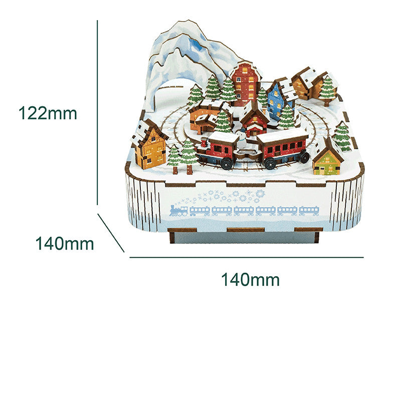 Same Assembled Rotating Music Box Handmade Diy Wood