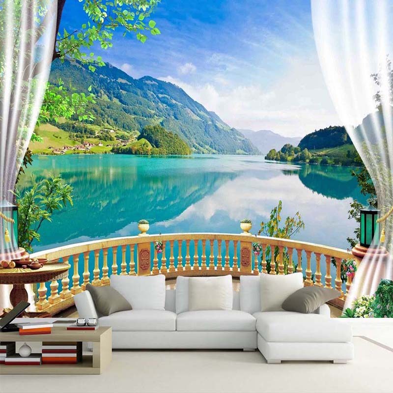 Living room TV background wall wallpaper