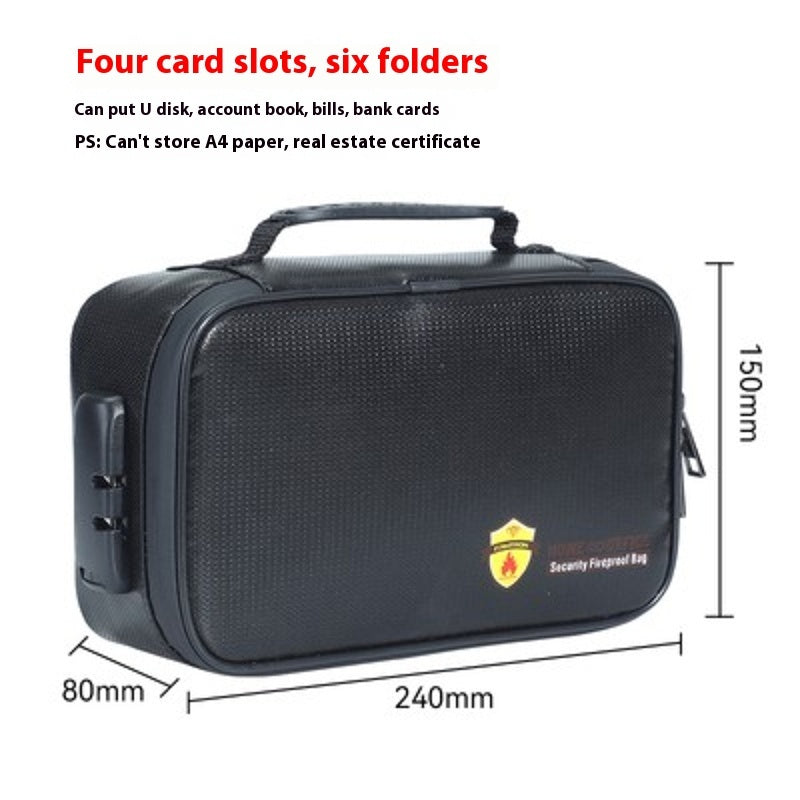 Fireproof Certificate Household Information File Bag Storage Box