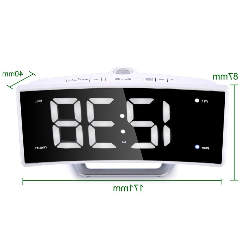 Curved Screen Projection Alarm Clock