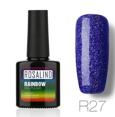 Sans clous, longue tenue, non toxique, vernis à ongles, colle de photothérapie ROSALIND, système arc-en-ciel étoilé.
