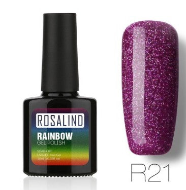 Sans clous, longue tenue, non toxique, vernis à ongles, colle de photothérapie ROSALIND, système arc-en-ciel étoilé.