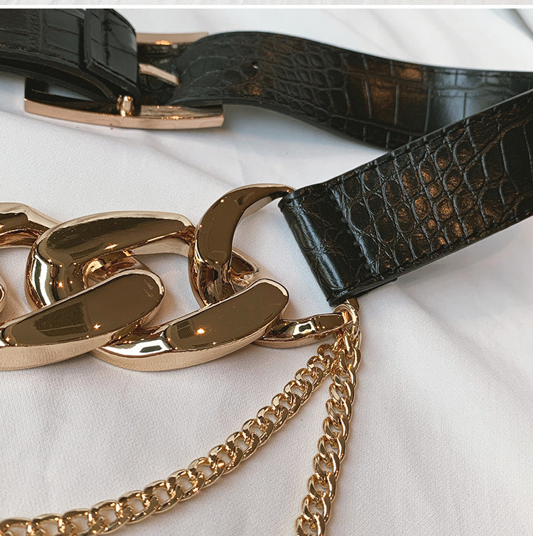 Ceinture décontractée polyvalente en PU