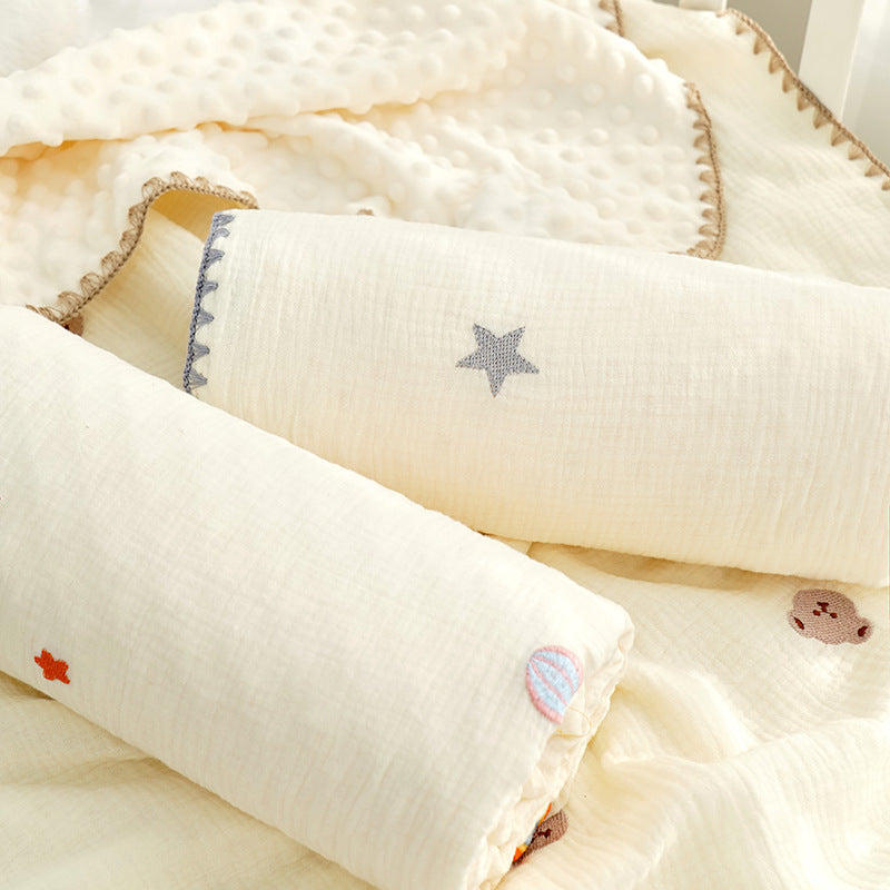 Doudou Couverture Bébé Couverture Crêpe Nouveau-né Couverture Apaisante
