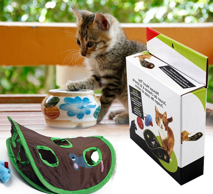 Jouet interactif pour chat en forme de puzzle pour animaux de compagnie, clochette à neuf trous, balle, cachette et chenil pour chat.