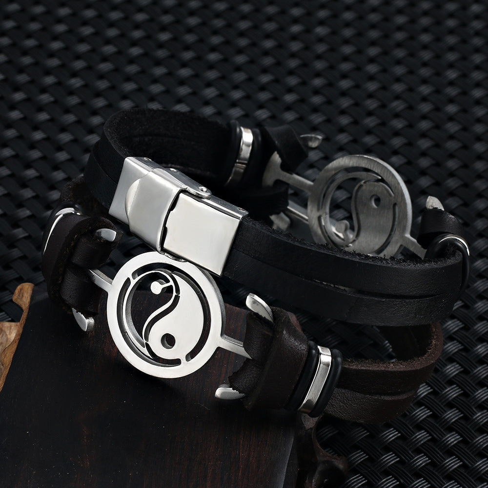Titanium steel bracelet men stainless steel Tai Taoism