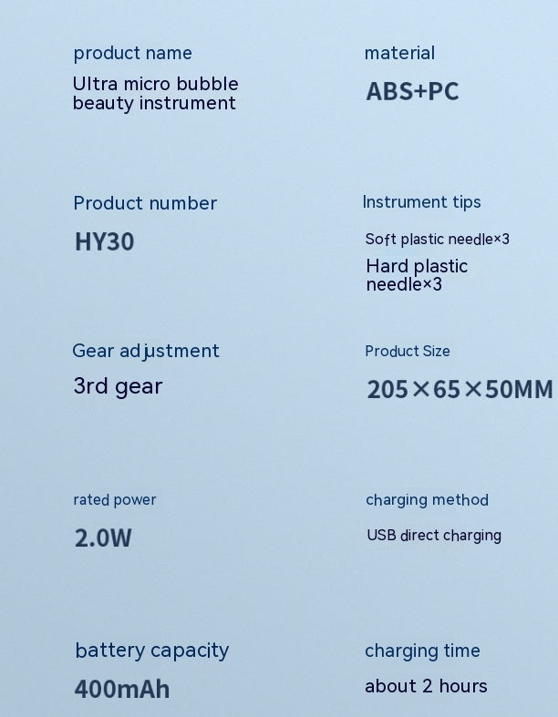 Appareil de beauté pour points noirs à petite bulle Instrument de nettoyage en profondeur du visage