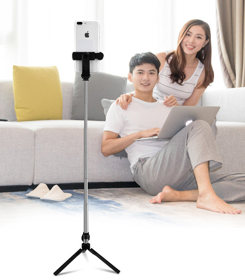 Compatible with Apple, Bluetooth Tripod Selfie Stick Mobile Phone Live Broadcast Without Disassembly