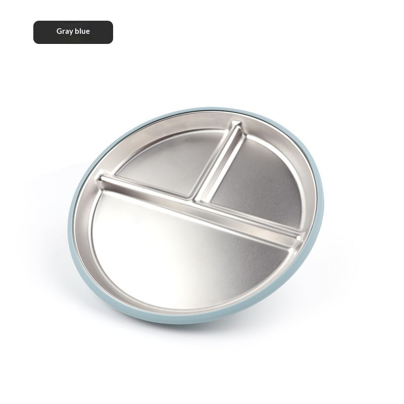 Set d'alimentation pour bébé en acier inoxydable et silicone, bol à ventouse, fourchette et cuillère pour bébé
