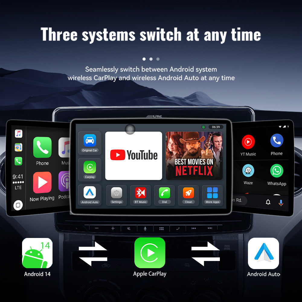 Navigation Mirror Smart Car Wireless CarPlay Boîte vers Android