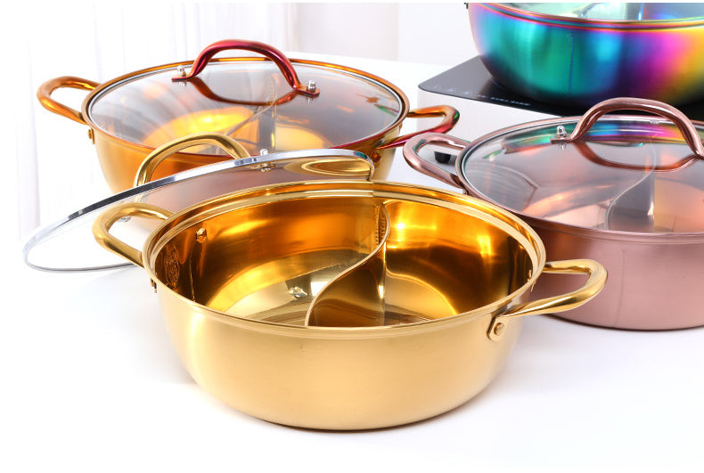 Titanium Plating Stainless Steel Mandarin Duck Hot Pot