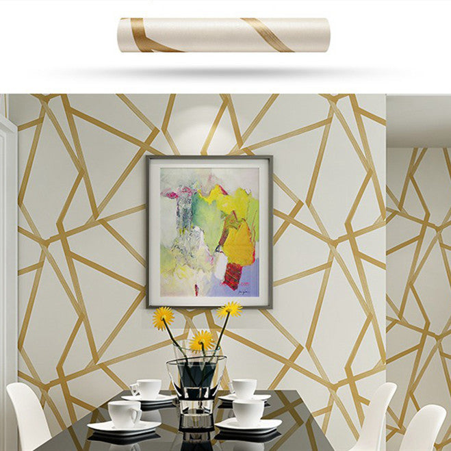 Geometric non-woven wallpaper