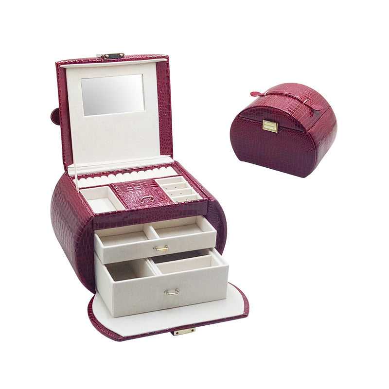 Tiroir de rangement pour bijoux en cuir, boîte à bijoux haut de gamme