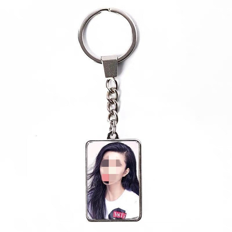 Pendentif photo DIY porte-clés couple pour hommes et femmes
