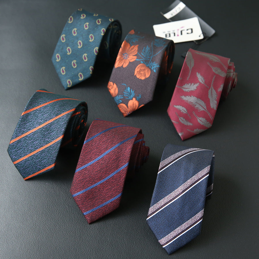 Male business striped retro suit tie