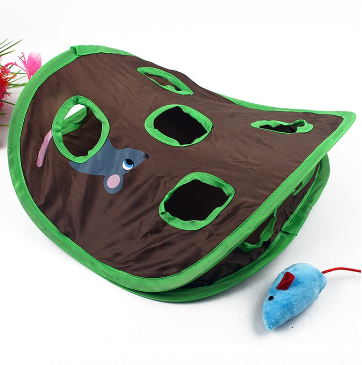 Jouet interactif pour chat en forme de puzzle pour animaux de compagnie, clochette à neuf trous, balle, cachette et chenil pour chat.