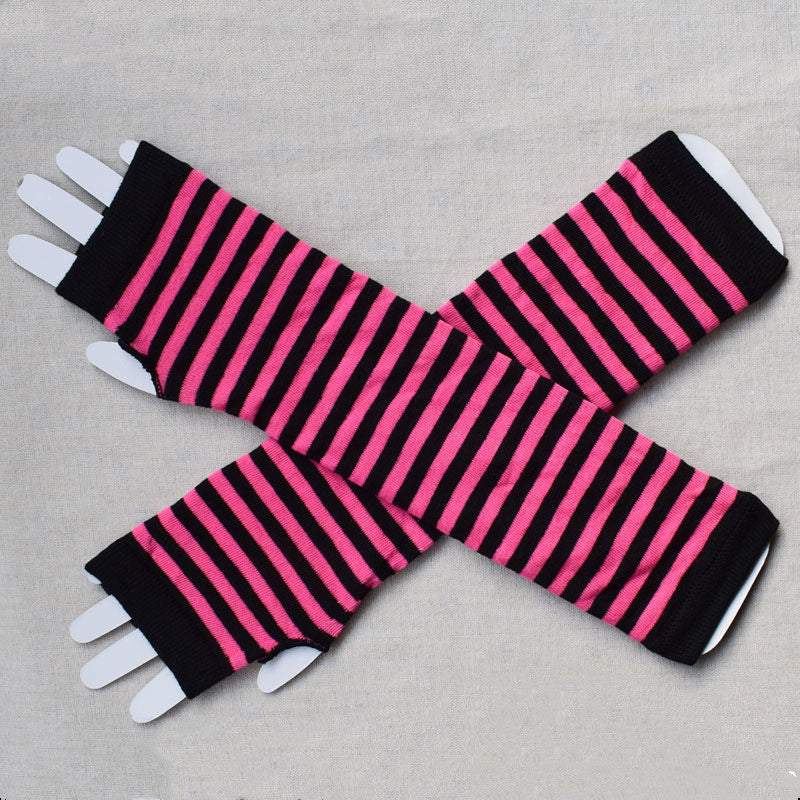 Cute knitted fingerless half finger gloves