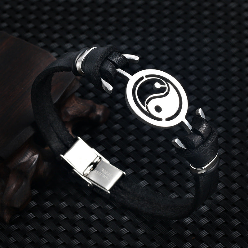 Titanium steel bracelet men stainless steel Tai Taoism