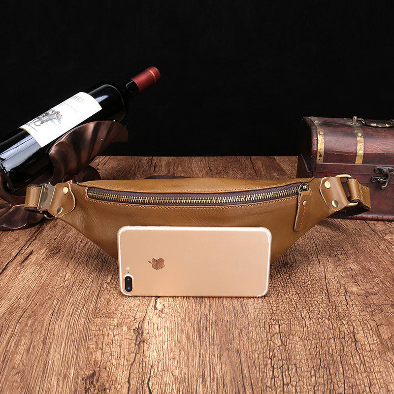 Sacoche de ceinture en cuir pour téléphone portable pour homme