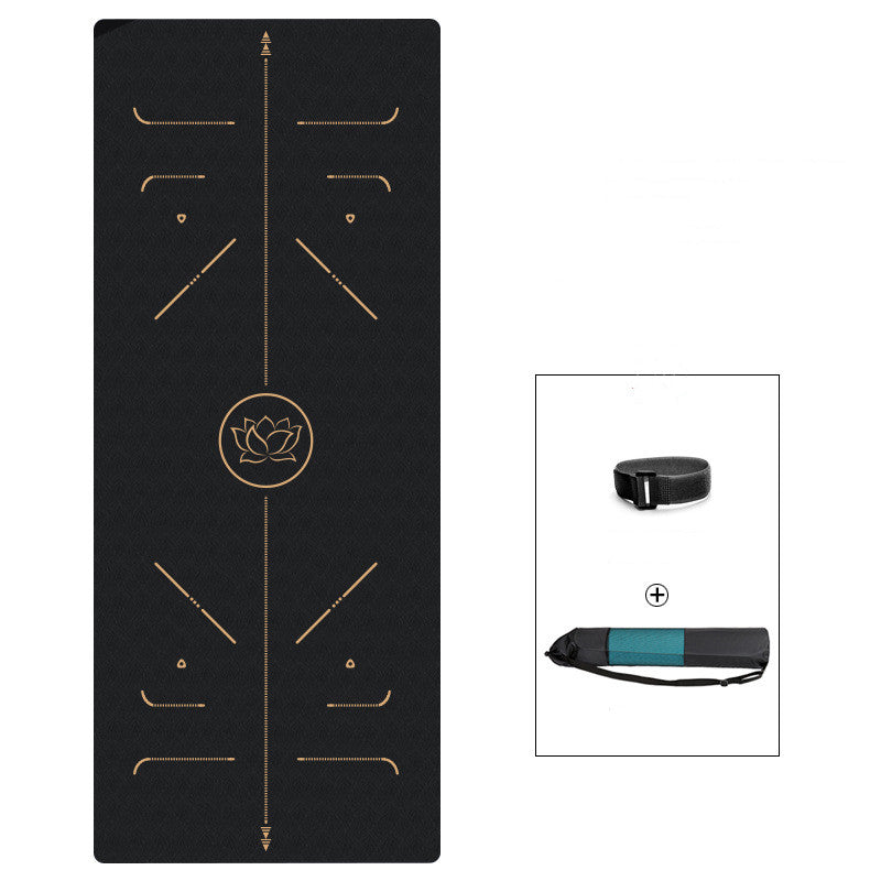 Tapis de yoga épaissi et élargi Ligne dorée