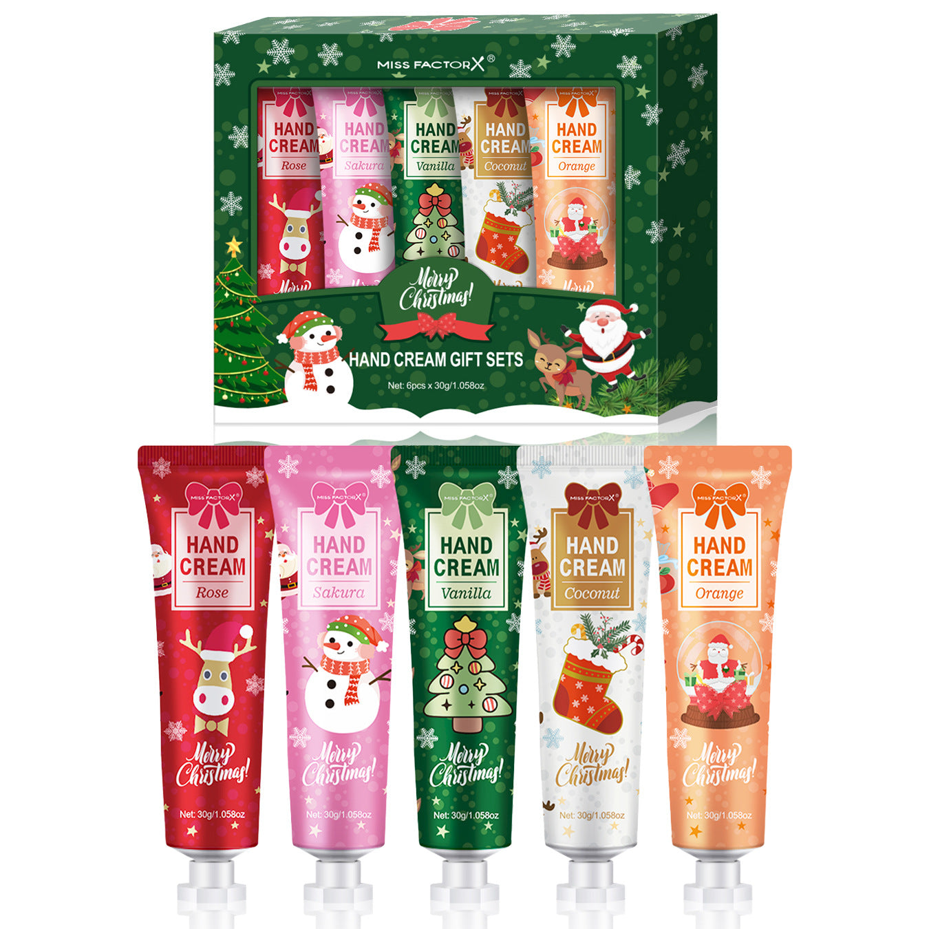 Coffret de 5 Crèmes Mains de Noël
