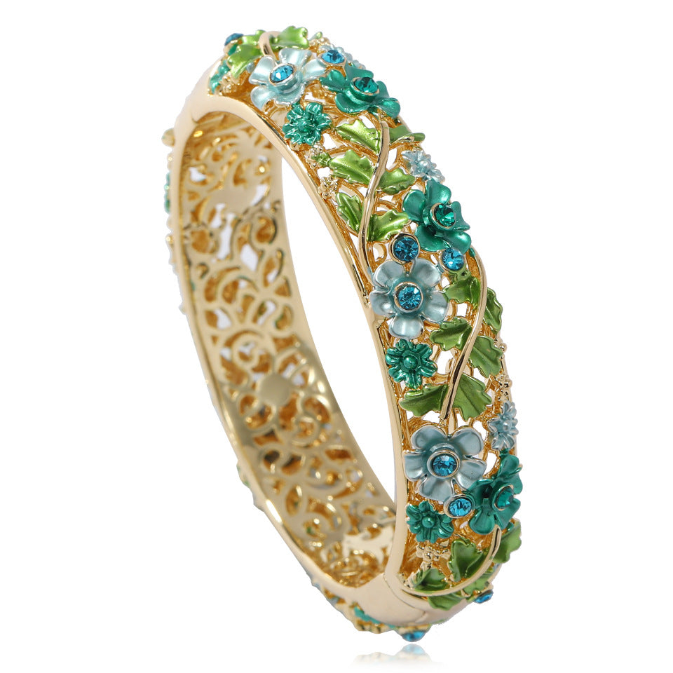 Bracelet femme ethnique ajouré en alliage peint