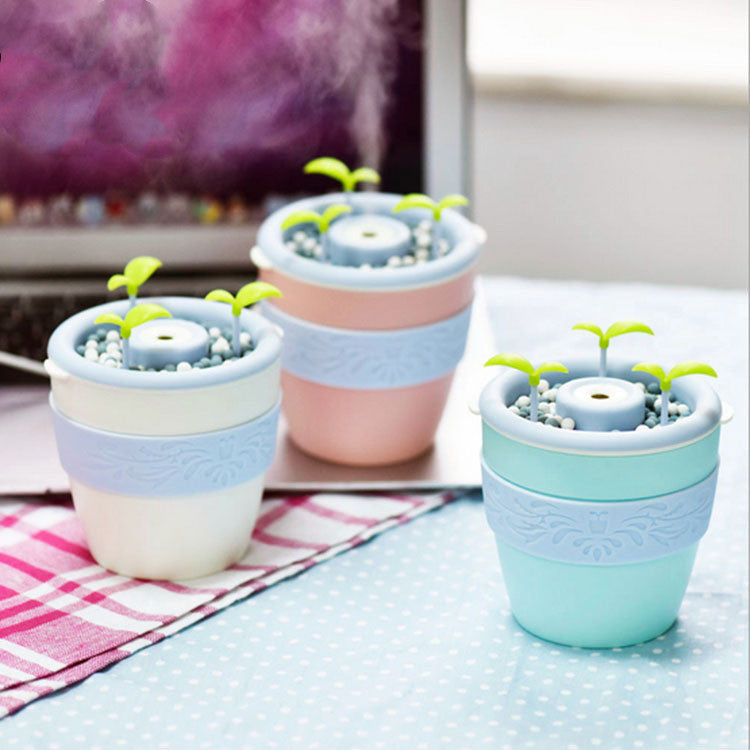 Mini humidificateur d'air diffuseur de parfum USB à ions négatifs en pot