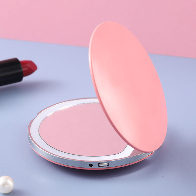 Mini miroir de maquillage portable à LED