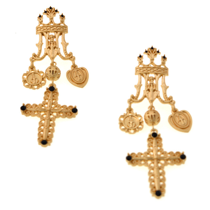 Boucles d'oreilles Femme Croix Découpée Excessive