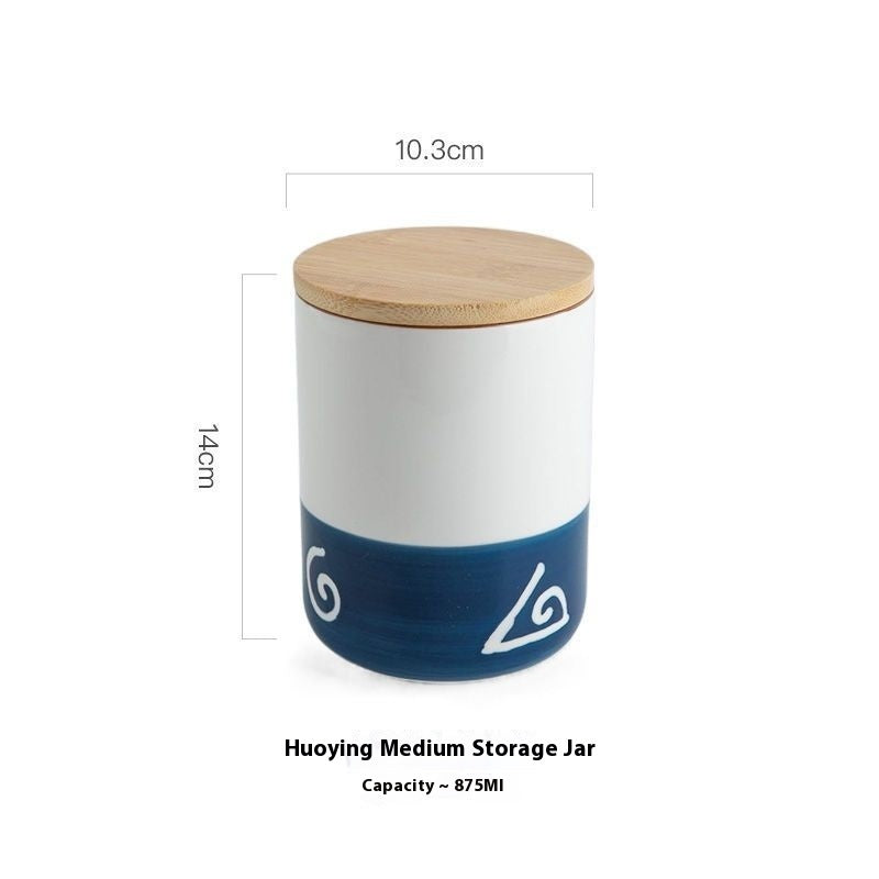 Sealed Jar Ceramic With Lid Kitchen Storage Cereals Food Storage Jar