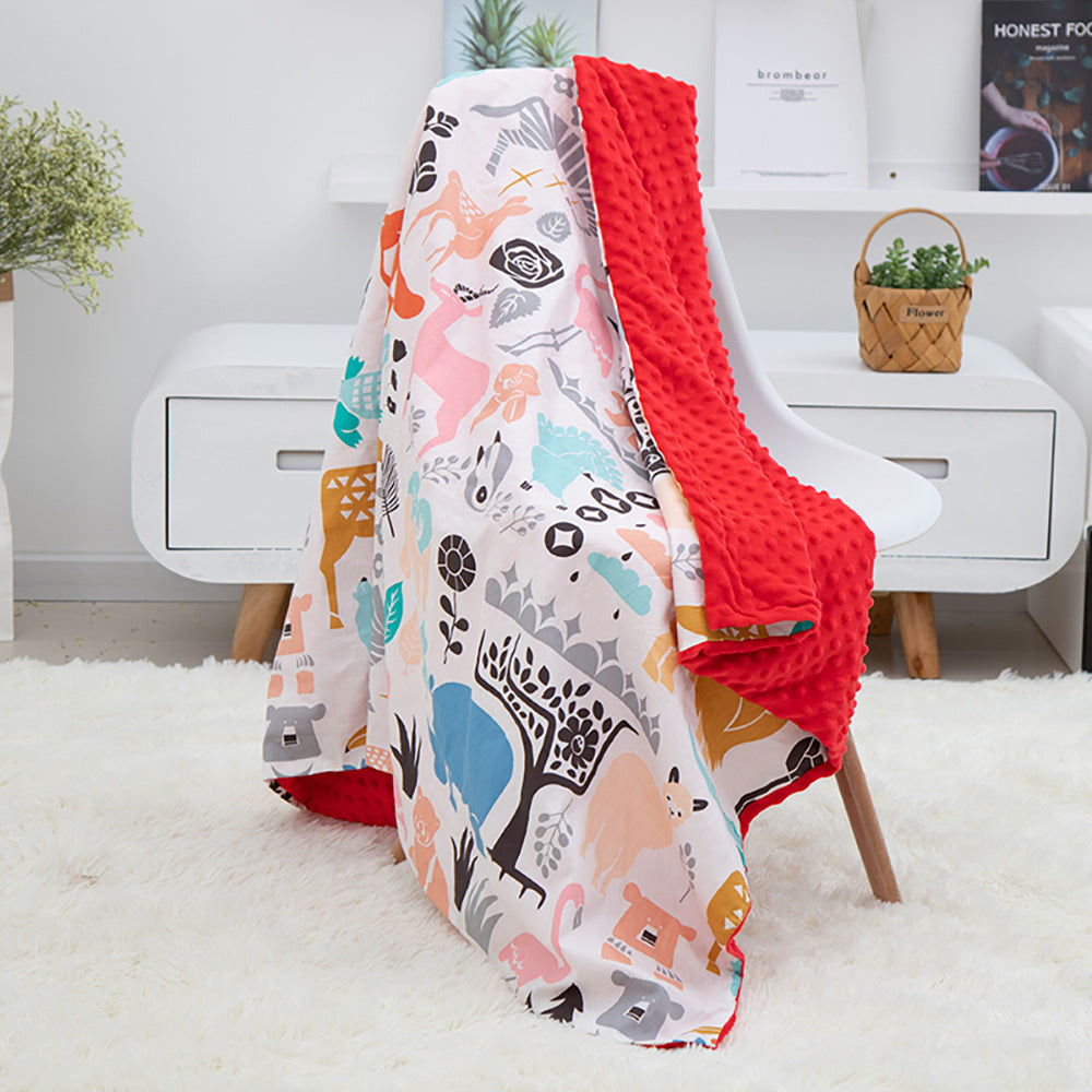 Couverture bébé en coton imprimé, couverture douce à pois pour bébé