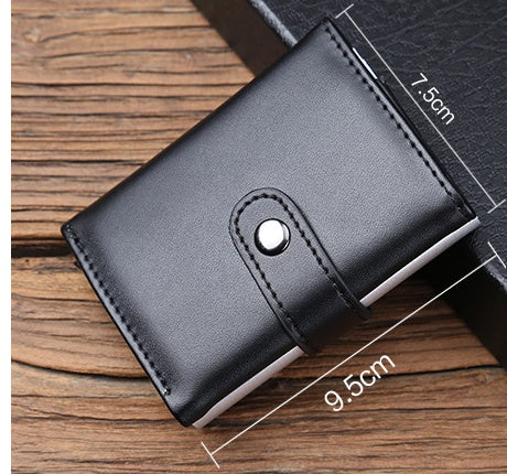 Porte-cartes anti-magnétique en aluminium, porte-brosses antivol, étui à cartes multi-cartes en alliage d'aluminium, porte-monnaie en cuir.