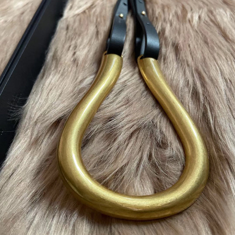 Ceinture femme en cuivre doré rétro à boucle, tempérament élégant