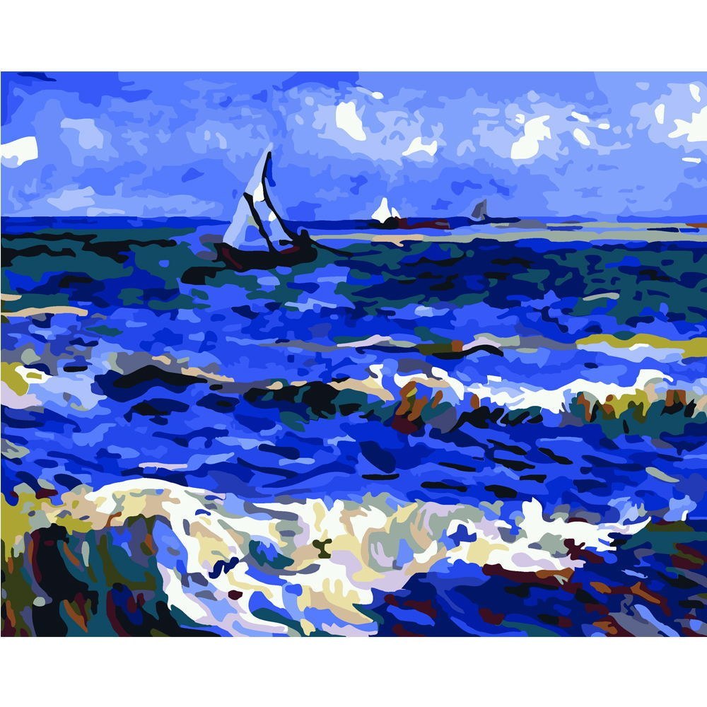 DIY PBN acrylic Van Gogh painting pictures by the numbers framed canvas wall art room home decoration
